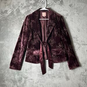Vintage Burgundy Velvet Blazer